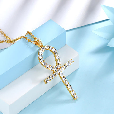 Collana con croce egiziana Ankh, ciondolo da uomo, donna, gioielli in argento sterling 925