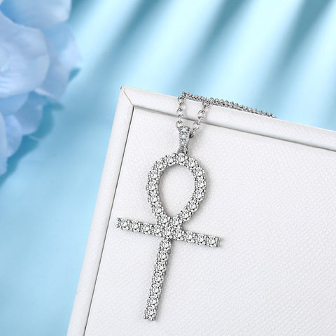 Collana con croce egiziana Ankh, ciondolo da uomo, donna, gioielli in argento sterling 925
