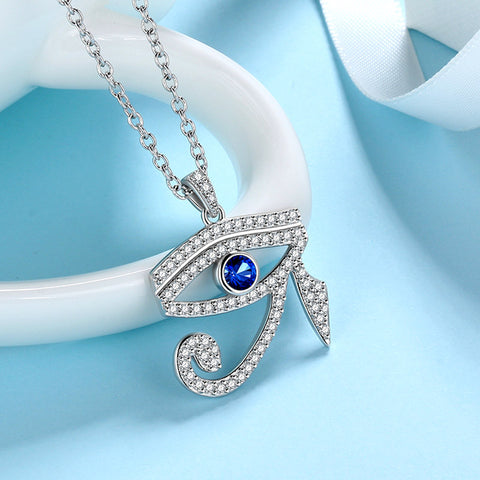 Collana occhio egiziano di Horus Ciondolo Uomo Donna Gioielli Argento sterling 925