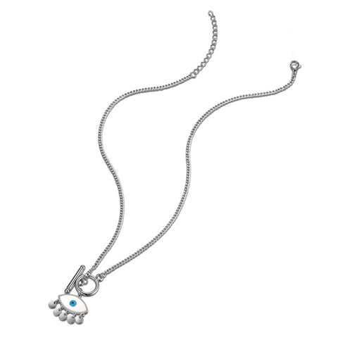 Collier pendentif mauvais œil pour femmes et filles, bijoux en acier inoxydable