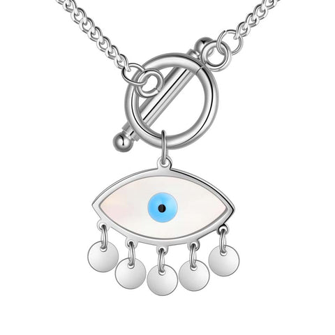 Collier pendentif mauvais œil pour femmes et filles, bijoux en acier inoxydable