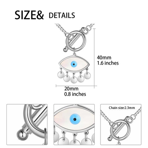 Collier pendentif mauvais œil pour femmes et filles, bijoux en acier inoxydable