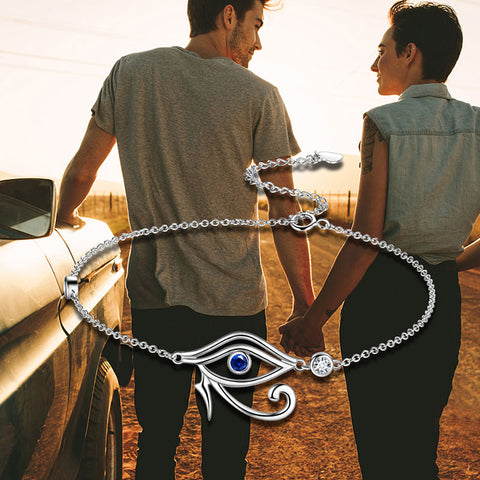 Pulsera Ojo de Horus Joyería para hombre y mujer Plata de ley 925