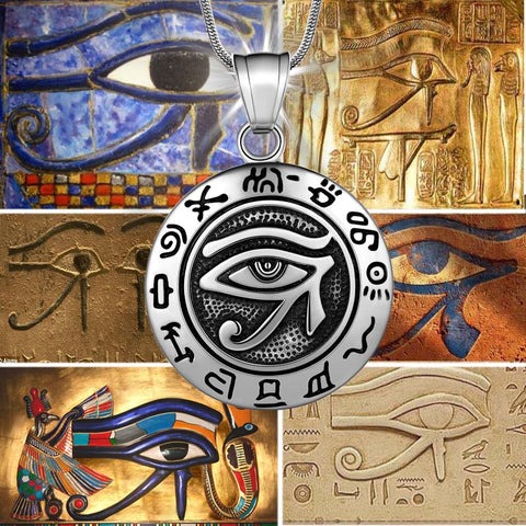 Collana da uomo con occhio di Horus, pendente, amuleto, gioielli, in acciaio inossidabile 316L