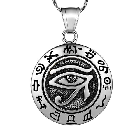 Eye of Horus Necklace 316L Stainless Steel Mens Amulet Jewelry - Necklaces - Aurora Tears