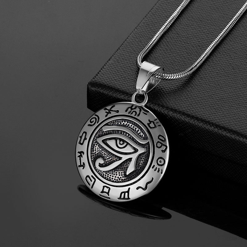 Eye of Horus Necklace 316L Stainless Steel Mens Amulet Jewelry - Necklaces - Aurora Tears