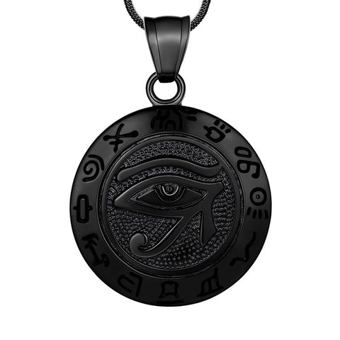 Eye of Horus Necklace 316L Stainless Steel Mens Amulet Jewelry - Necklaces - Aurora Tears