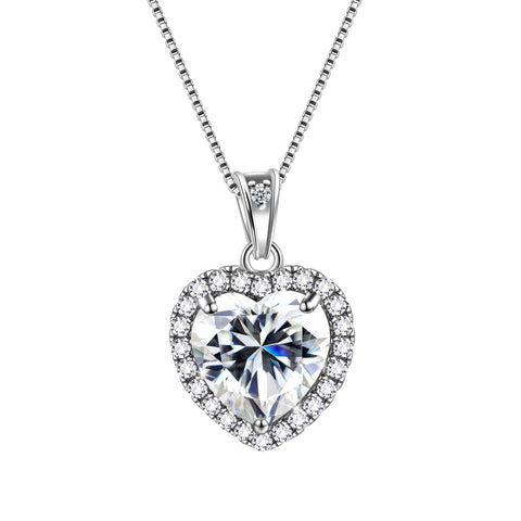 Colar Coração Feminino com Pingente de Pedra de Nascimento, Joia Ideal para Presente de Aniversário, Prata de Lei 925