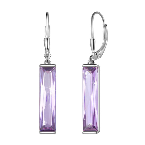 Brincos femininos com pingente de pedra de nascimento, joia de cristal com alavanca, presente de aniversário