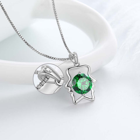 Sternzeichen Zwilling Halskette mit Geburtsstein Mai Anhänger Damen Mädchen Schmuck Geburtstagsgeschenk Damen Mädchen Schmuck Geburtstagsgeschenk