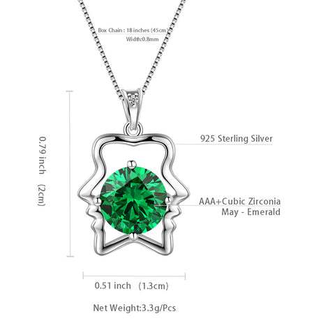 Sternzeichen Zwilling Halskette mit Geburtsstein Mai Anhänger Damen Mädchen Schmuck Geburtstagsgeschenk Damen Mädchen Schmuck Geburtstagsgeschenk