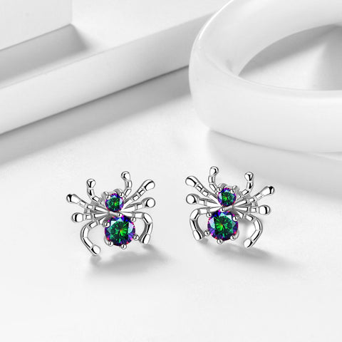 Boucles d'oreilles araignée insecte Halloween pour femmes, bijoux topaze mystique