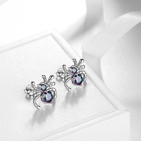 Boucles d'oreilles araignée insecte Halloween pour femmes, bijoux topaze mystique