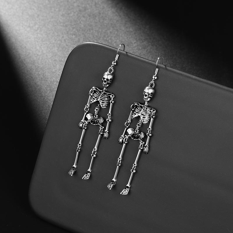 Halloween Skull Dangle Earrings Cosplay Party Jewelry for Women - Aurora Tears Jewelry