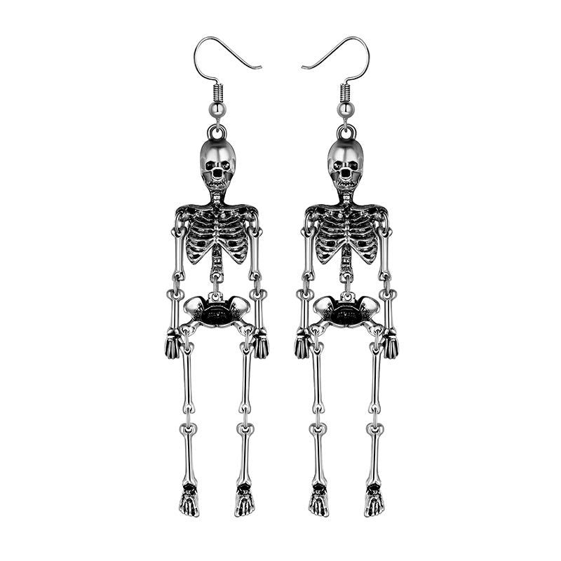 Halloween Skull Dangle Earrings Cosplay Party Jewelry for Women - Aurora Tears Jewelry