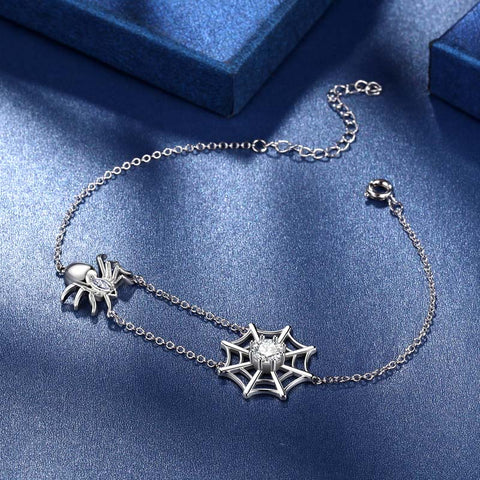 Women Halloween Spider Bracelets Spider Web Tarantula Anklets Cosplay Party Jewelry