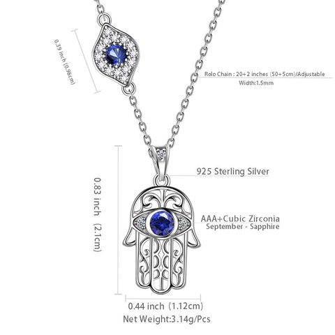 Colar com pingente de mão de Fátima Hamsa, mau-olhado, joias para mulheres e meninas, presente
