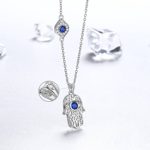 Women Hamsa Hand of Fatima Necklace Evil Eye Pendant Girls Jewelry Gift
