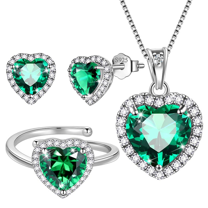 HCMA 925 Argento Semplice Cuore Rosso Set di 4 Pezzi Collana + Orecchini + Anello + Braccialetto per Set di Gioielli da Donna Set di Gioielli da Sposa Regalo per Ragazza HCMA 925 Argento Semplice Cuore Rosso Set di 4 Pezzi Collana + Orecchini + Anello + Braccialetto per Set di Gioielli da Donna Set di Gioielli da Sposa Regalo per Ragazza