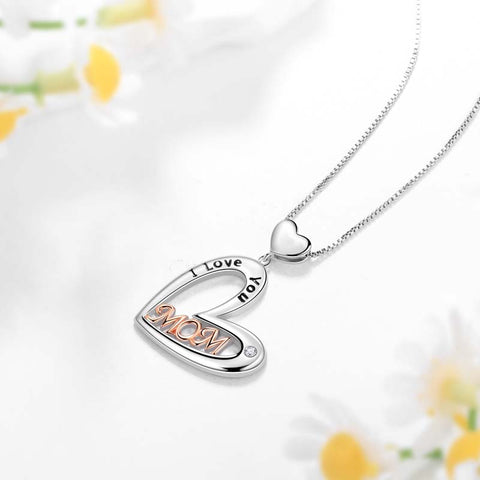 Ti amo mamma Collana con ciondolo a forma di cuore Madre, miglior regalo di compleanno per gioielli per mamma/nonna
