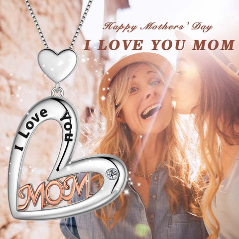 Ti amo mamma Collana con ciondolo a forma di cuore Madre, miglior regalo di compleanno per gioielli per mamma/nonna