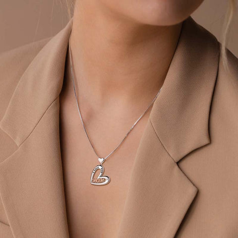 Ti amo mamma Collana con ciondolo a forma di cuore Madre, miglior regalo di compleanno per gioielli per mamma/nonna