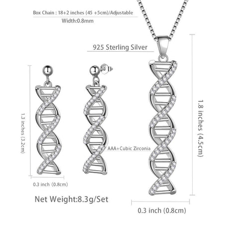 Conjunto de joyas Infinity DNA de doble hélice, collar, pendientes, joyería para mujer Aurora Tears