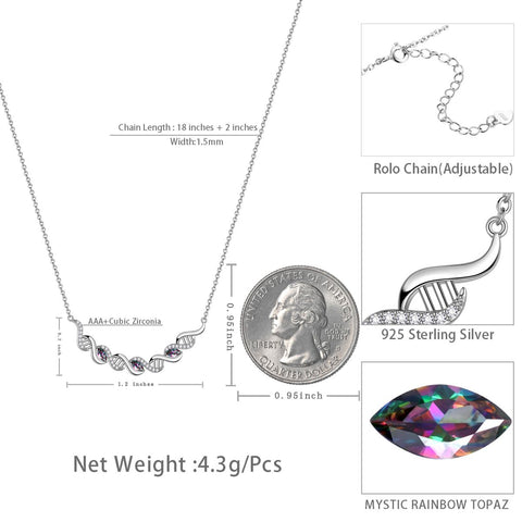 Infinity Spiral DNA Doppia elica Collane Donne Ragazze Gioielli Regalo di compleanno Argento sterling
