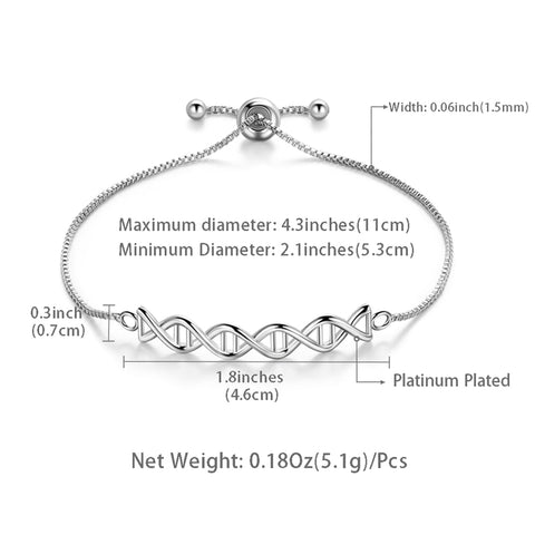 Pulsera de doble hélice de ADN en espiral infinita, joyería para mujer Aurora Tears
