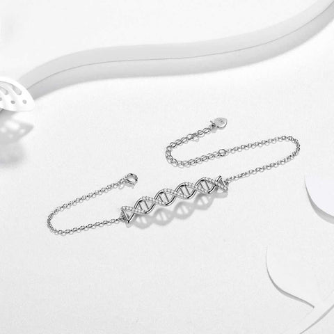 Pulsera de doble hélice de ADN en espiral infinita, joyería para mujer Aurora Tears