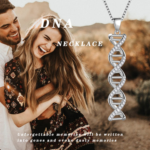 Infinity Spiral DNA Double Helix Halsketten Damen Schmuck Anhänger Aurora Tears