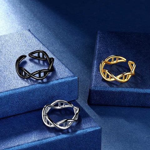Infinity Spiral DNA Double Helix Rings Women Girls Jewelry Gift