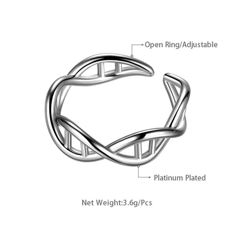Infinity Spiral DNA Double Helix Rings Women Girls Jewelry Gift