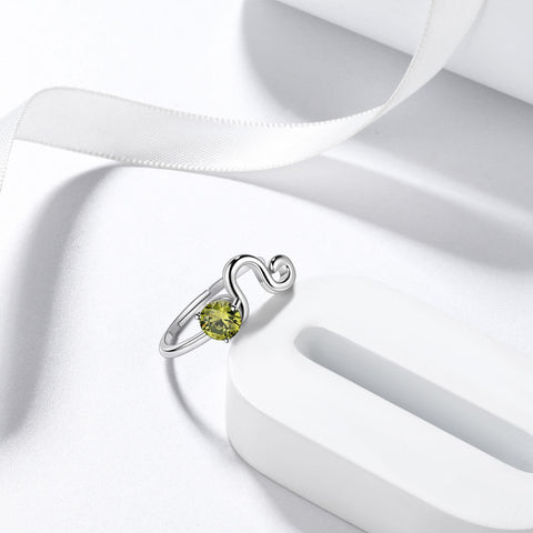 Leo Ring August Peridot Birthstone Zodiac Women Girls Jewelry Birthday Gift