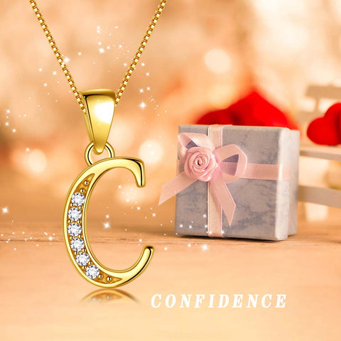 Letter C Initial Necklaces Pendant Women Men Name Jewelry Gift 925 Silver