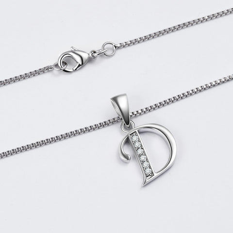 Lettera D Iniziale Collane Ciondolo Donna Uomo Nome Gioielli Regalo Argento 925