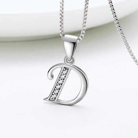 Lettera D Iniziale Collane Ciondolo Donna Uomo Nome Gioielli Regalo Argento 925