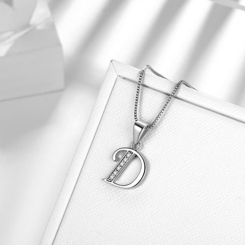 Lettera D Iniziale Collane Ciondolo Donna Uomo Nome Gioielli Regalo Argento 925