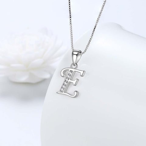 Letter E Initial Necklaces Pendant Women Men Name Jewelry Gift 925 Silver