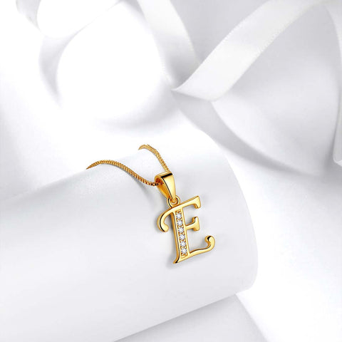 Letter E Initial Necklaces Pendant Women Men Name Jewelry Gift 925 Silver