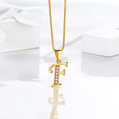 Letter F Initial Necklaces Pendant Women Men Name Jewelry Gift 925 Silver