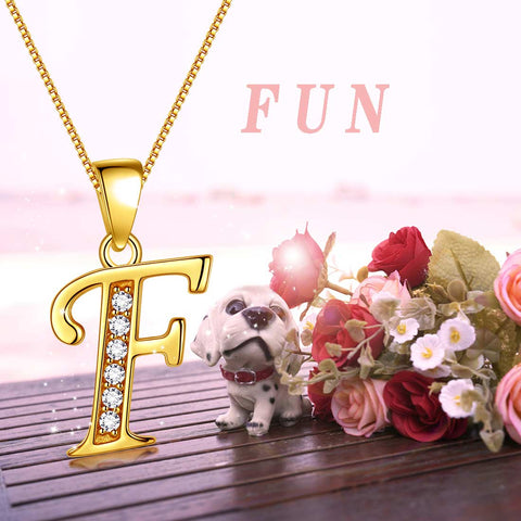 Letter F Initial Necklaces Pendant Women Men Name Jewelry Gift 925 Silver