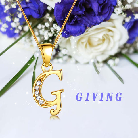 Letter G Initial Necklaces Pendant Women Men Name Jewelry Gift 925 Silver