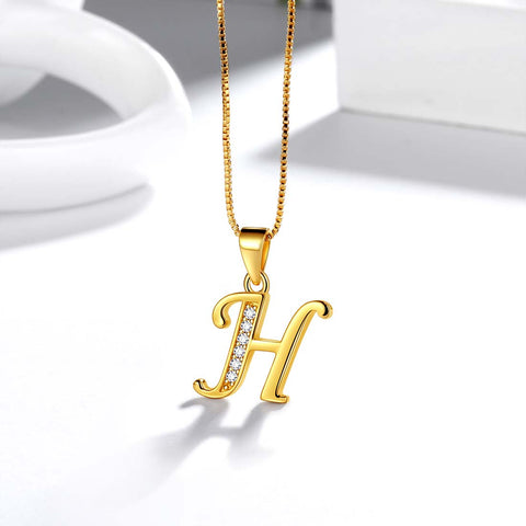 Letter H Initial Necklaces Pendant Women Men Name Jewelry Gift 925 Silver