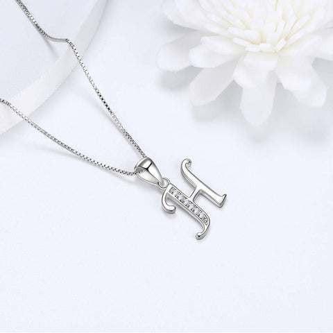 Letter H Initial Necklaces Pendant Women Men Name Jewelry Gift 925 Silver