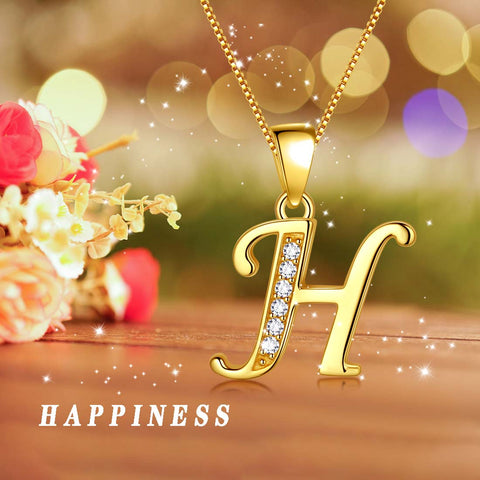 Letter H Initial Necklaces Pendant Women Men Name Jewelry Gift 925 Silver