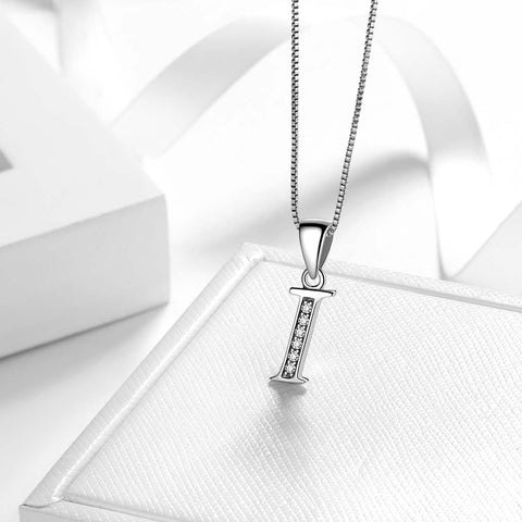 Letter I Initial Necklaces Pendant Women Men Name Jewelry Gift 925 Silver