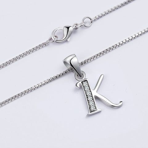 Lettera K Iniziale Collane Ciondolo Donna Uomo Nome Gioielli Regalo Argento 925