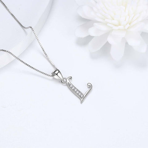 Letter L Initial Necklaces Pendant Women Men Name Jewelry Gift 925 Silver