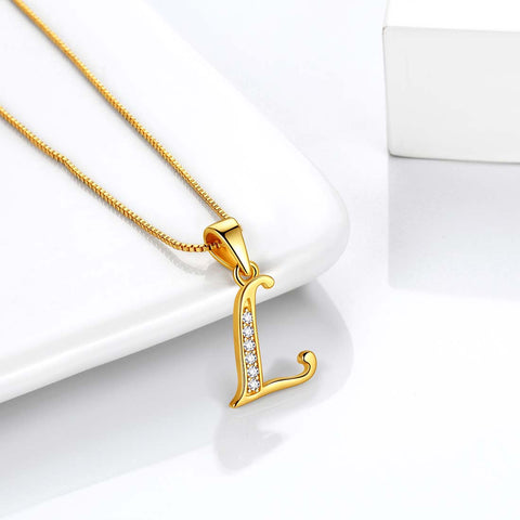 Letter L Initial Necklaces Pendant Women Men Name Jewelry Gift 925 Silver
